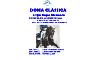 AVANCE DE PROGRAMA DOMA CLÁSICA EN GRUP CAVALLERS DE MAO